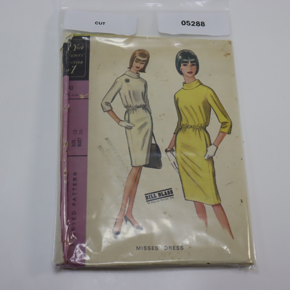 Vintage Bill Blass McCall's 8051 Misses Dress Pattern Size 12 Bust 32 Mod 60s